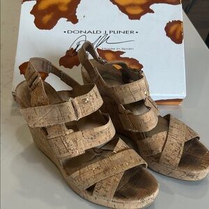 Donald J. Pliner Cork Wedge Sandals